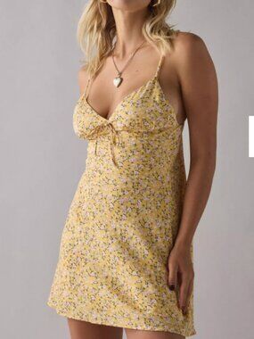 Kiss The Sky NWT Catelonia Floral Satin Slip Mini Dress, M